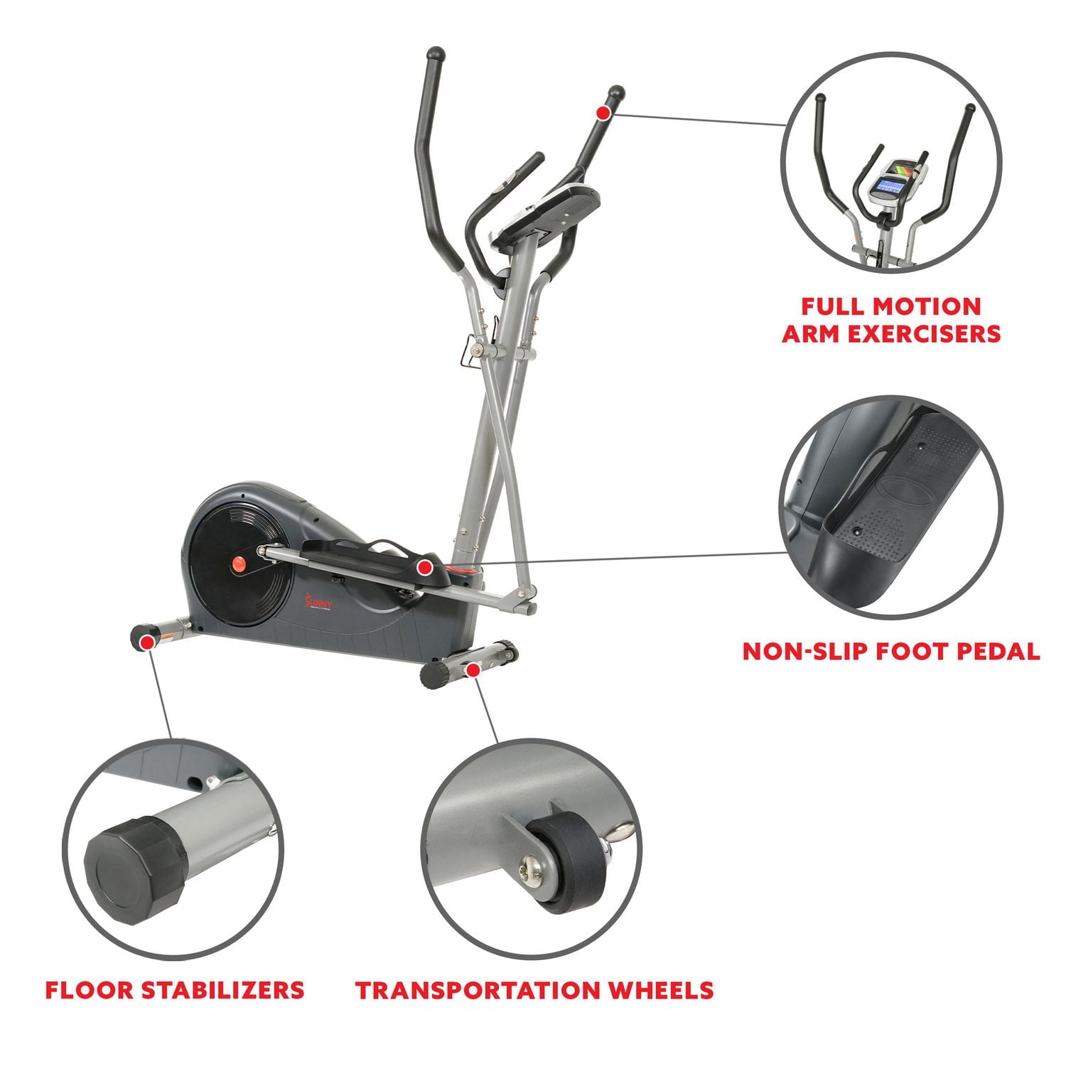 Sunny Health & Fitness Pre-Programmed Elliptical Trainer - SF-E320002