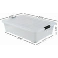 thumbnail image 2 of 50 Quart Clear Plastic Under Bed Storage Bin with Lid, Underbed Storage Container with Wheels, 3-Pack, 2 of 7