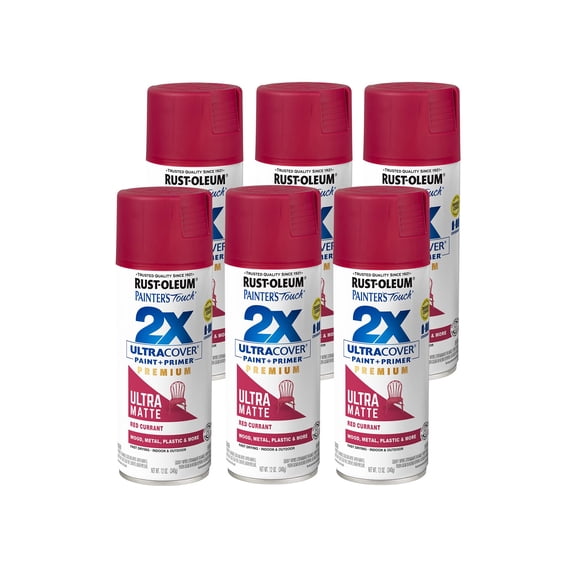 Rust-Oleum Painter's Touch 2X Ultra Cover Matte Red Currant Spray Paint (6-Pack)