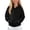 Black, variant on Youth Girls Child Zipper Hooded Sweatshirt with Pocket and Ribbed Trim, Long Sleeve Loose Fit Comfy Casual Jacket