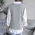 thumbnail image 6 of Manxivoo Sweater Vest Women, Women Autumn and Winter Casual Solid Color V Neck Knit Sweater Vest Cable Knitted Sleeveless Checked Knitwear Tanks Sweaters for Women Hot Pink, 6 of 8