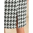 thumbnail image 5 of DARING DIVA Vintage Houndstooth 3/4 Sleeve Bodycon Dress XS Black, 5 of 6