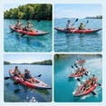 thumbnail image 4 of AIKKYS 2 Person Inflatable Kayak,12.5FT Fishing Kayak for Adults,Portable Touring Kayak with Padded Seats,3 Fins,Hand Pump,Carry Bag,450 LBS Capacity,Red & Grey, 4 of 10