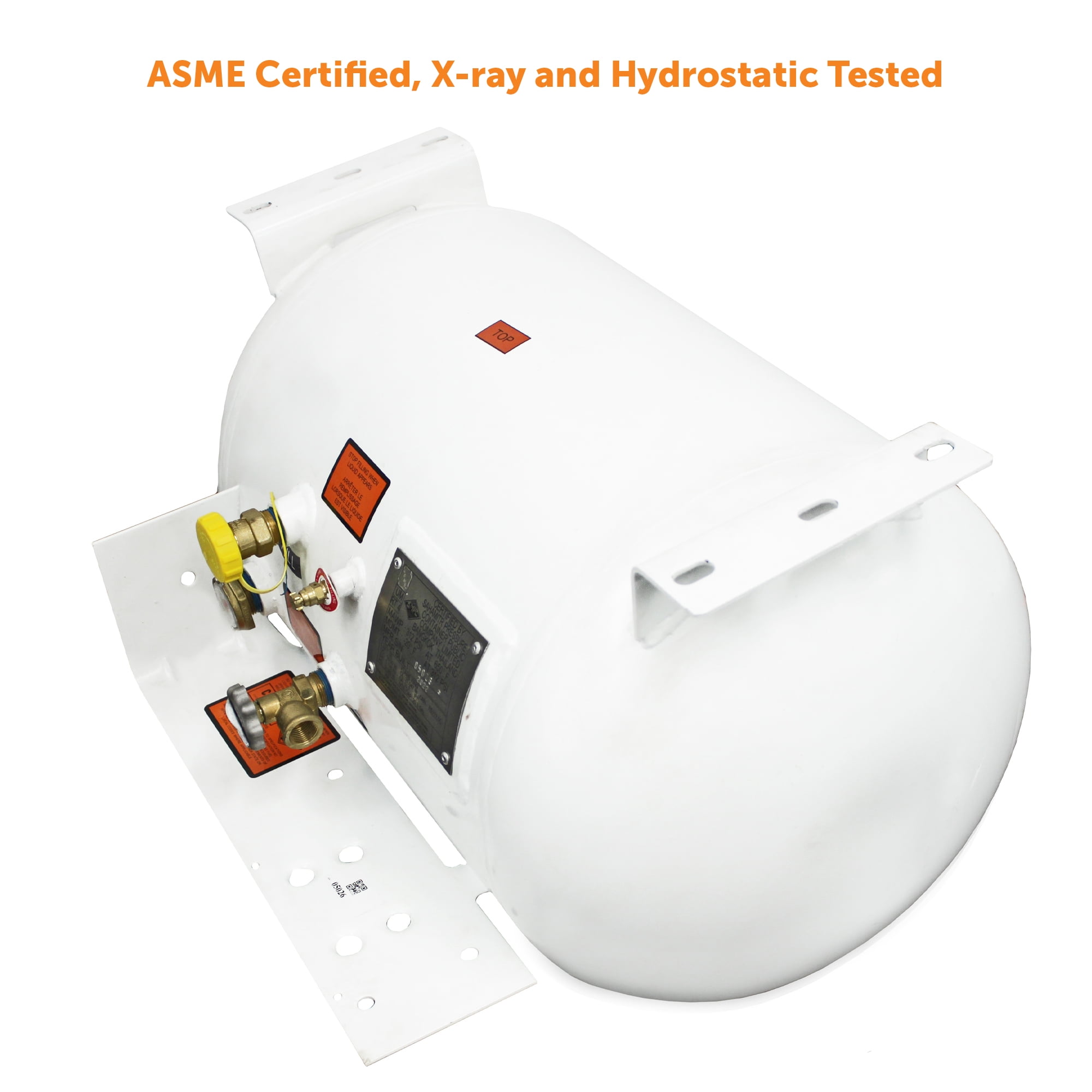 Flame King High-Grade Steel 20.3-Gallon Horizontal ASME Propane Tank Cylinder for RV, Van, or Trailer