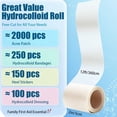 thumbnail image 3 of Hydrocolloid dressings for wound care, medical-grade hydrocolloid roll bandages self-adhesive, ultra-absorbent, flexible and waterproof, can be cut to size first aid kit essential (2-inch by 12 feet), 3 of 4