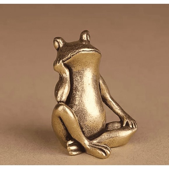 Pure Brass Sitting Tea Pet Ornament Elegant Desktop Unique Home Decoration Accessory