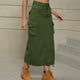 thumbnail image 4 of 2023 mujeres Vintage Denim ropa de trabajo falda dibujar plisado Casual moda Denim falda femenina cintura elástica vestido de medio cuerpo, 4 of 4