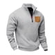 thumbnail image 1 of pstuiky camisas de hombre de manga larga, Sudadera con capucha informal de manga larga con cuello alto y media cremallera para hombre, color sólido, transpirable camisetas de hombre xxl, 1 of 7