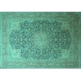 thumbnail image 1 of Ahgly Company Indoor Rectangle Medallion Turquoise Blue Traditional Area Rugs, 2' x 3', 1 of 4