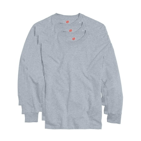 Hanes Boys 4-18 ComfortSoft Long Sleeve Tee Value Pack, 3 pack