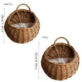 thumbnail image 3 of Handmade Wicker Wall Hanging Flower Basket - Rustic Rattan Planter with Plastic Liner for Indoor/Outdoor, 3 of 6