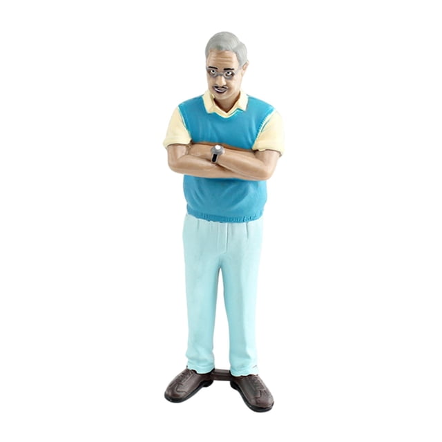 Figura humana en miniatura, figura de personaje, escenas en miniatura, familia, figura en miniatura para casa de muñecas, diorama, arquitectura Abuelo