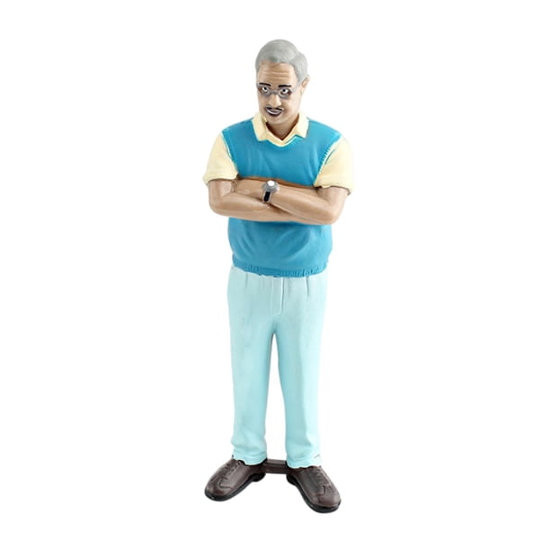 Figura en miniatura para personas, familia, figura en miniatura, adorno de escritorio, proyectos de bricolaje, figura de personaje para Diorama en Abuelo