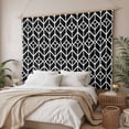 thumbnail image 3 of Geometric Tapestry for Bedroom Wall Hanging Tapestry, Modern Abstract Lines Texture Black Ceiling Backdrop Tapestries Poster Blanket Wall Decor for Teens Room Living Room Dorm 59" x 79", 3 of 8