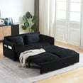 thumbnail image 2 of MAYEERTY 64.5 Inch Sleeper Sofa Bed 3 in 1 Adjustable Pullout Bed 2 Pillows Side Pockets Soft Corduroy Convertible Living Room Bedroom Apartment Office, 2 of 6