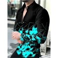 thumbnail image 1 of Camisa de hombre con estampado de grafiti de tinta, camisa juvenil, vitalidad, traje deportivo para exteriores, solapa, material suave y cómodo, nueva 2024, 1 of 6