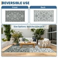 thumbnail image 5 of Geetinfly 9*12FT Area Rugs 320Gsm Pp Tube Plastic Woven Outdoor Carpet - Persian - Row Upon Row gray, 5 of 8