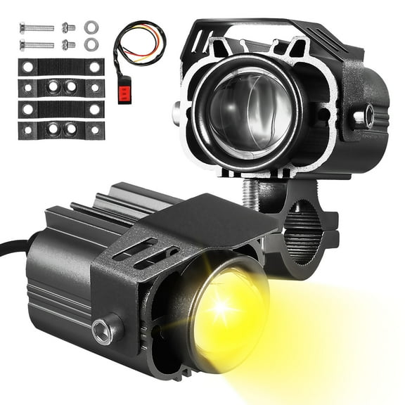 LOLIPPYY 2-Pack LED Motorcycle Fog Lights Auxiliary Driving Lights for Motorcycles