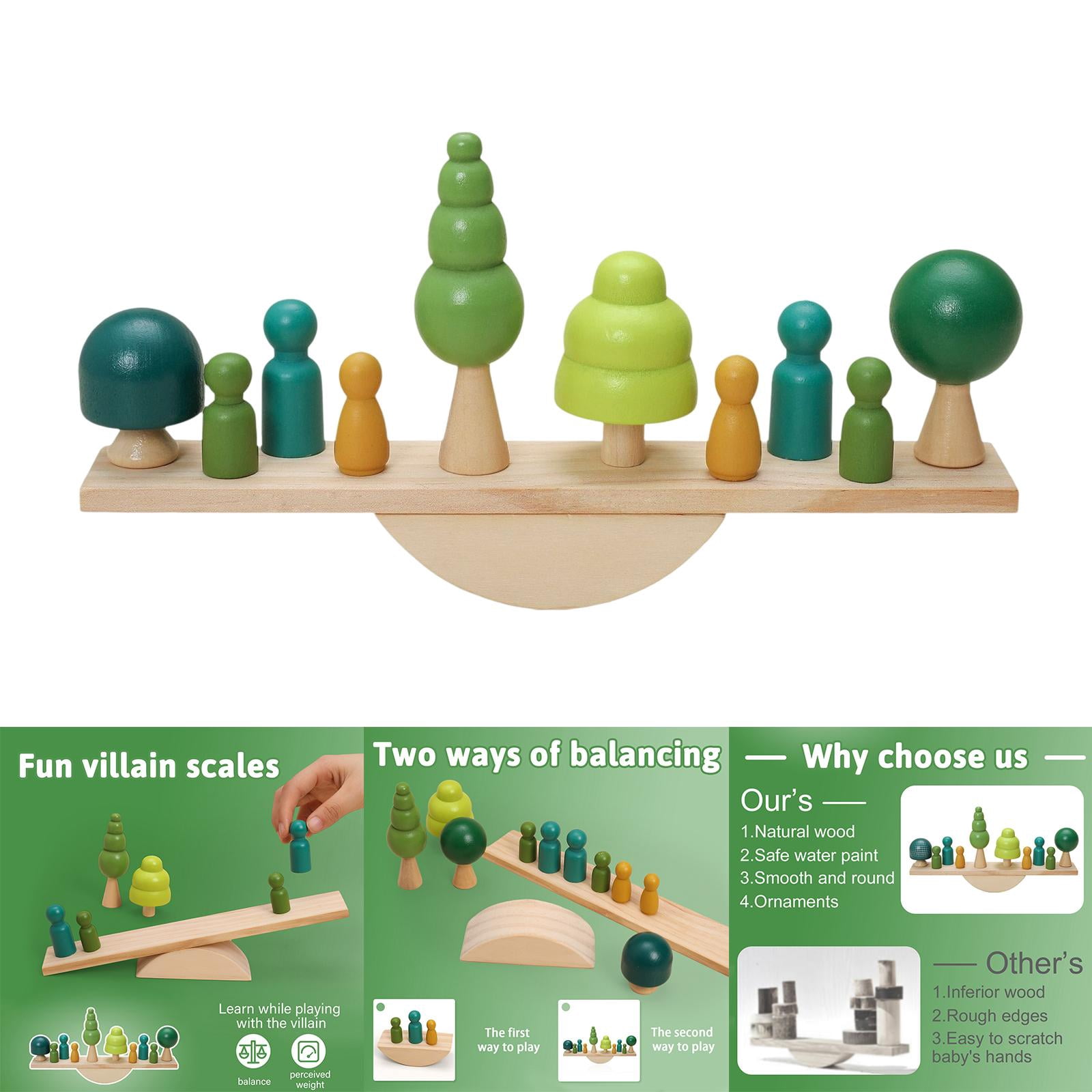 LeeQinersw Balance Scale Toy Activity Puzzles Early Educational Toy Developing Intelligence