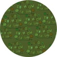 thumbnail image 1 of Ahgly Company Tapis Rond Lavable en Machine Intérieur Transitionnel Vert Lime Foncé, 5 Pieds Rond, 1 of 7