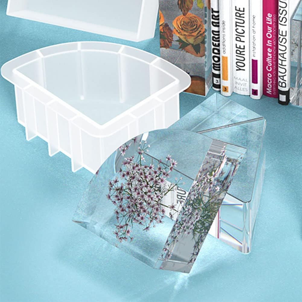 Liho Large Resin Molds,Bookend Resin Molds,Large Geode Book Organize Resin Molds Silicone,Crystal Epoxy Deep Resin Molds,Epoxy Resin Molds for Flowers Preservation,Bookends DIY(Sector) A605