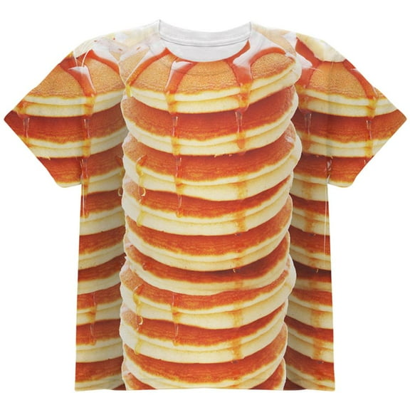 Halloween Pancakes and Syrup Breakfast Costume All Over Youth T Shirt Multi YMD