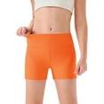 thumbnail image 2 of Quotay Shorts for Girls High Waist Yoga Dance Cycling Comfortable Athletic Workout Soft Stretch Sweat Shorts for 6-12 Years Orange,7-8 Years, 2 of 3
