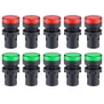 thumbnail image 1 of Unique Bargains 10Pcs AC/DC 110V Indicator Lights, Red+Green LED, Flush Panel Mount 7/8' 22mm, 1 of 1