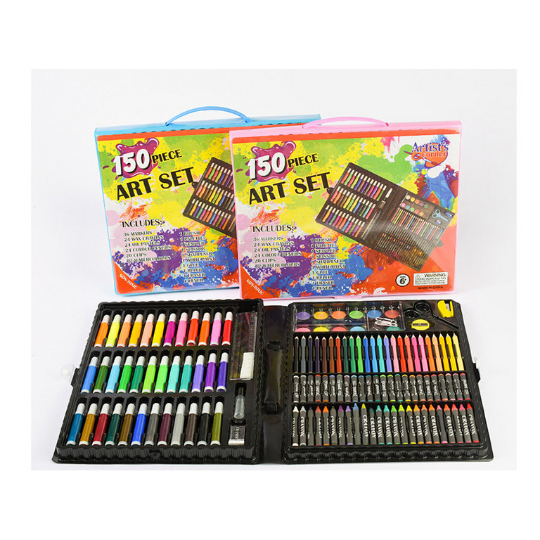 Triani 150Pcs Kids Art Supplies, Portable Painting & Drawing Art Kit for  Kids with Oil Pastels, Crayons, Colored Pencils, Watercolor Pens Art Set  for Girls Boys Teens 3-12 