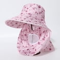 thumbnail image 2 of Womens Sun Hats Full Coverage Floral Large Brim Sun Hat with Neck Breathable Mesh Upf 50 Adjustable Chin Strap Cap, 2 of 3