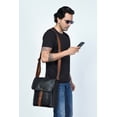 thumbnail image 4 of Retro Two Tone Leather Messenger, 4 of 6
