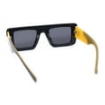 thumbnail image 4 of Womens Retro Squared Rectangular Mod Thick Plastic Sunglasses Black Beige - Black, 4 of 4