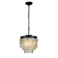 thumbnail image 2 of 3 Lights Tiered with Seashell Black Ceiling Lighting Chandelier, 2 of 9