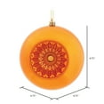 thumbnail image 2 of Vickerman 4.75" Burnished Orange Shiny Star Brite Ball Ornament, 4 per Bag, 2 of 4