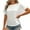 White, variant on GigrtiJin Women Cap Sleeve Tops Summer Casual Round Neck Eyelet Blouse Loose Going out Solid Color T Shirts