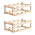 thumbnail image 1 of 2 estantes organizadores de madera para vinos de pie, 8 botellas, soporte de exhibición para barra de hogar, estante decorativo, color madera, 1 of 6