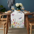 thumbnail image 2 of Wildflowers Table Runner - 70 Inch Long, Kitchen Dining Table Runner Dresser Scarves, Spring Country Tulip Butterfly Floral Leaf Farmhouse Decor for Coffee Tables Wedding Party Banquet, 2 of 8