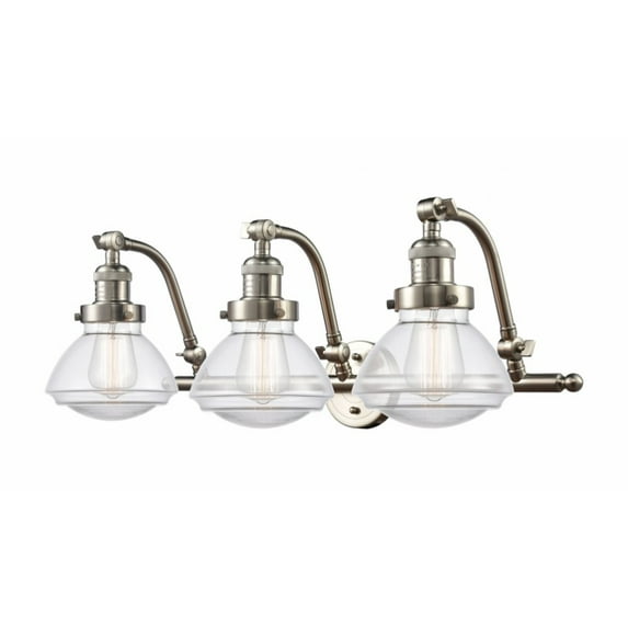Innovations 515-3W-SN-G322-LED Olean 3 Light Bath Vanity Light part of the Franklin Restoration Collection, Brushed Satin Nickel