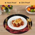 thumbnail image 4 of Red Black Floral Round 13 Inch Placemats Set of 8, Modern Minimalist Gradient Flowers HeatResistant Non Slip Place Mats for Dining Table, Wipeable Braided Kitchen Table Mats for Housewarming, 4 of 9