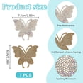 thumbnail image 2 of 1 Set 7Pcs Butterfly Hotfix Rhinestone Iron on/Sew On Patches Hot Melt Adhesive Cloth Appliques Clear 60x72x1.5mm, 2 of 5