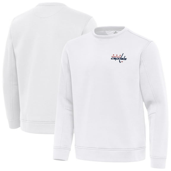 Men's Antigua White Washington Capitals Relevant Lightweight Pullover Sweatshirt