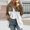 Khaki, variant on Womens Sherpa Jacket Color Block Sweatshirt Top Fuzzy Fleece Jackets Zip Up Outerwear Sweater Warm Winter Coats