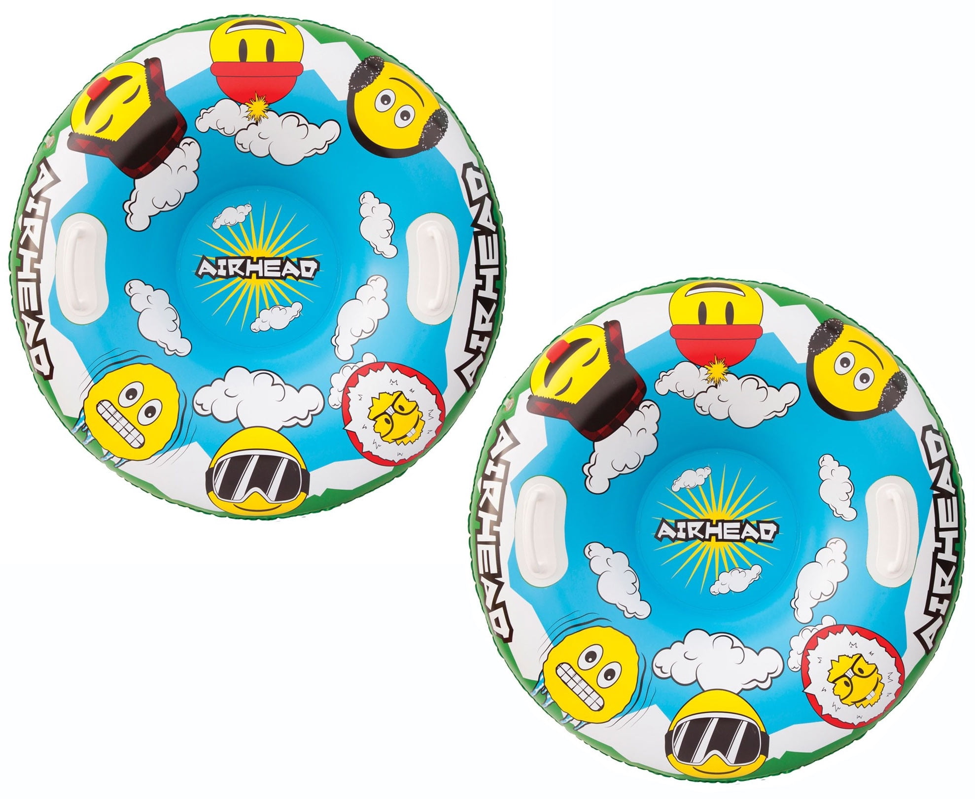 Airhead Emoji Gang Inflatable Snow Tube 1 rider Winter Sledding 2 Pack by