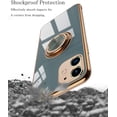 thumbnail image 6 of Case for iPhone 11 Case 6.1" Slim Thin Ring Stand Holder Silicone Phone Cases Soft Flexible TPU Electroplated Frame Shock-Absorption Protective Bumper Cover for iPhone 11 - Gray, 6 of 18