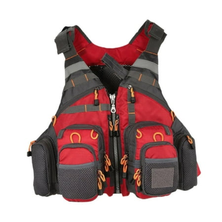 APLVFFZH Fishing Vest Reflective Practical Lightweight Multipurpose Comfortable Red