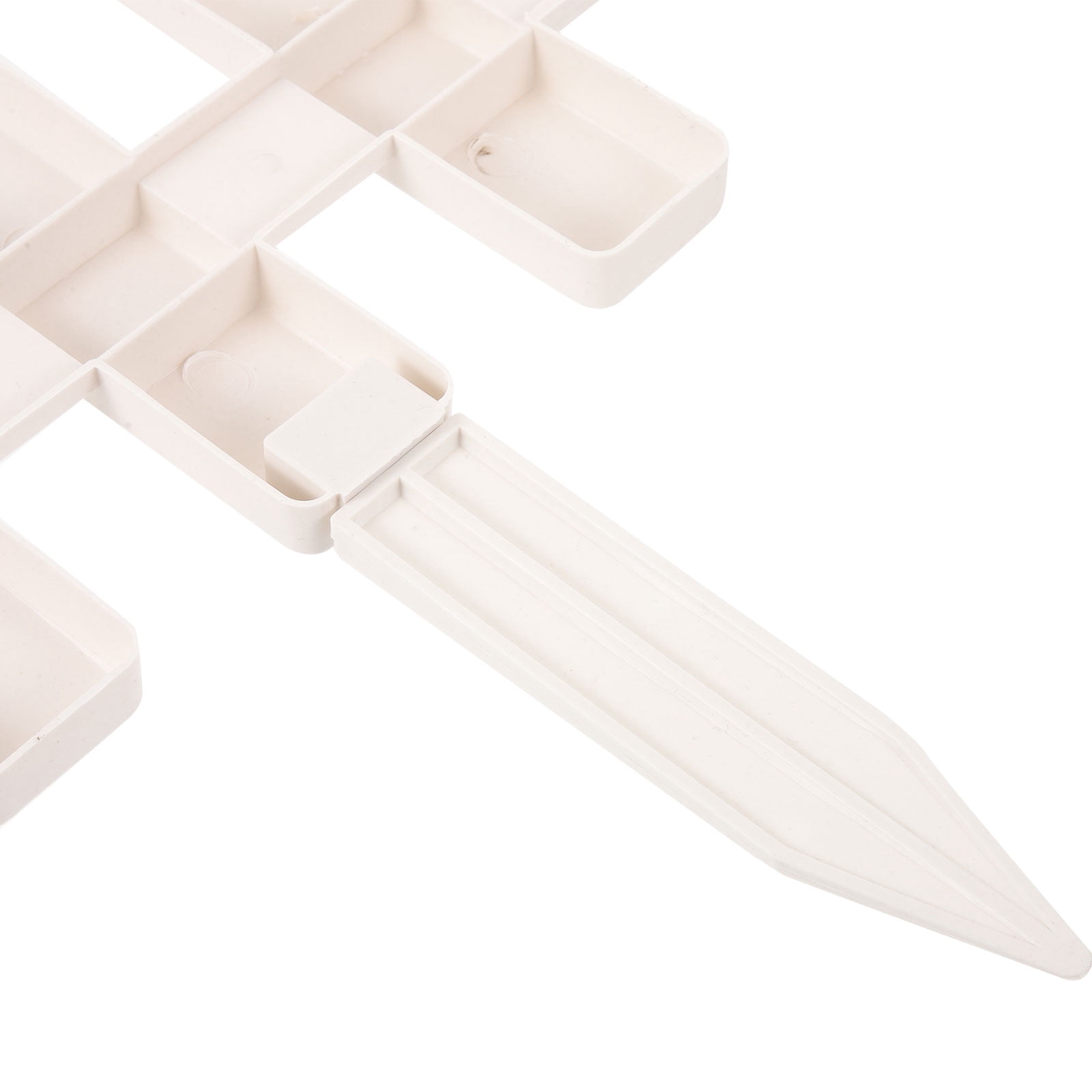 UPOUART 4Pcs Plastic Garden Fence Edging White Pointed Top Decorative Outdoor Decoration 19.65x11.79x0.59in