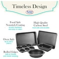 thumbnail image 4 of Alpine Cuisine Baking Set 5-Piece - Nonstick Carbon Steel Bakeware Set - Grey Baking Sets for Kitchen, Includes Loaf Pan, Round Pan, 6 Cup Muffin Pan, Roaster Pan, Cookie Sheet, Dishwasher Safe, 4 of 7