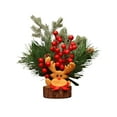thumbnail image 2 of Christmas Tree Artificial Christmas Trees 9.4 Inches Tabletop Mini Christmas Tree Decorations With Red Berries Pine Cone Decorations Tabletop Centerpiece for Home Room Holiday Decorations, 2 of 7