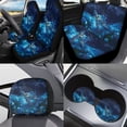 thumbnail image 2 of Jeiento Sea Turtle Car Seat Cover Full Set of 11, with Front Back Seat Covers Floral Keychain Headrest Cover Cup Coasters Handbrake Cover and Gear Shift Cover for Women Men Blue Auto Accessories, 2 of 7