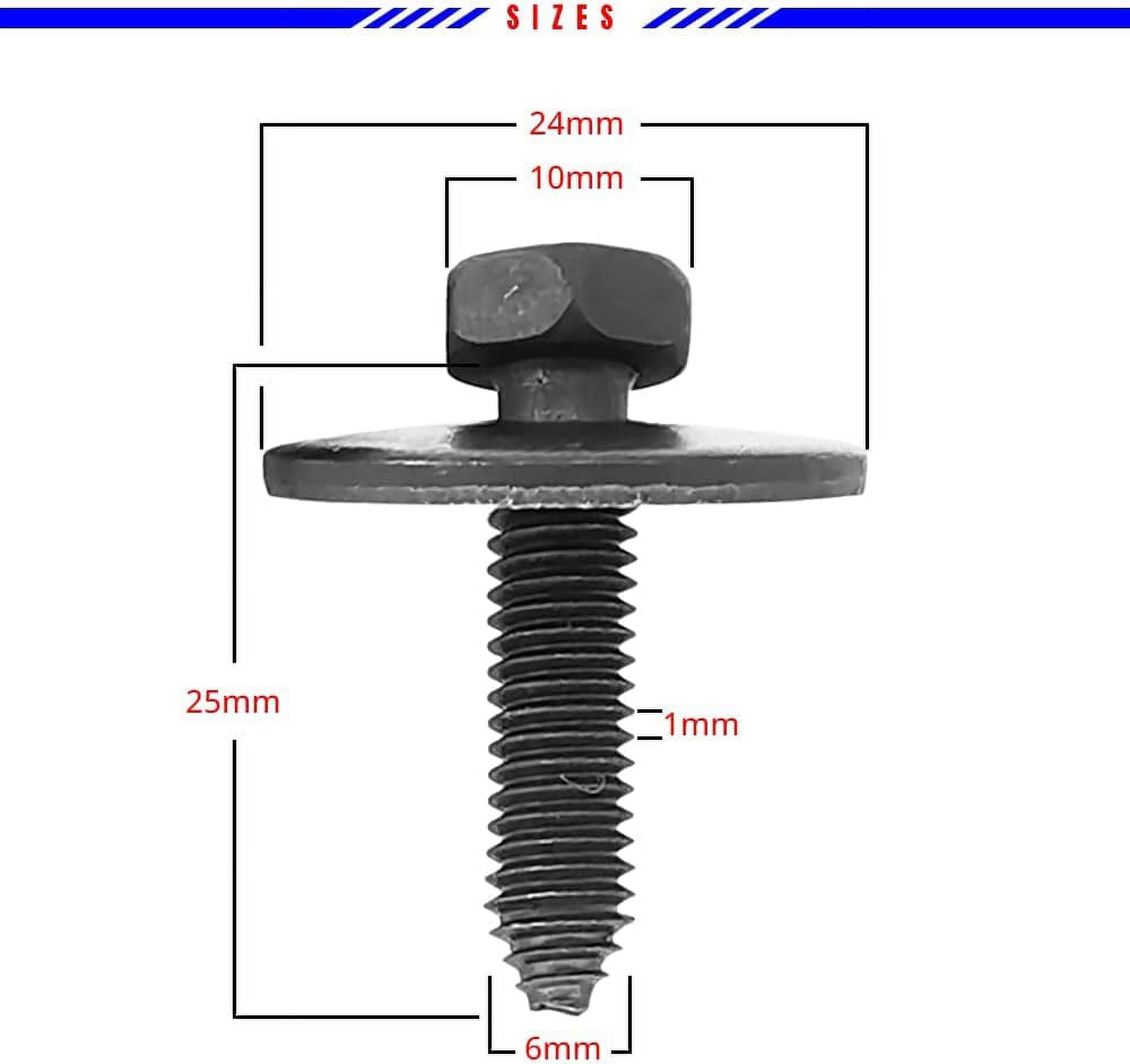 Mean Mug Auto 19132-71319B 40x Metric Indented Hex Head Bolt M6 
